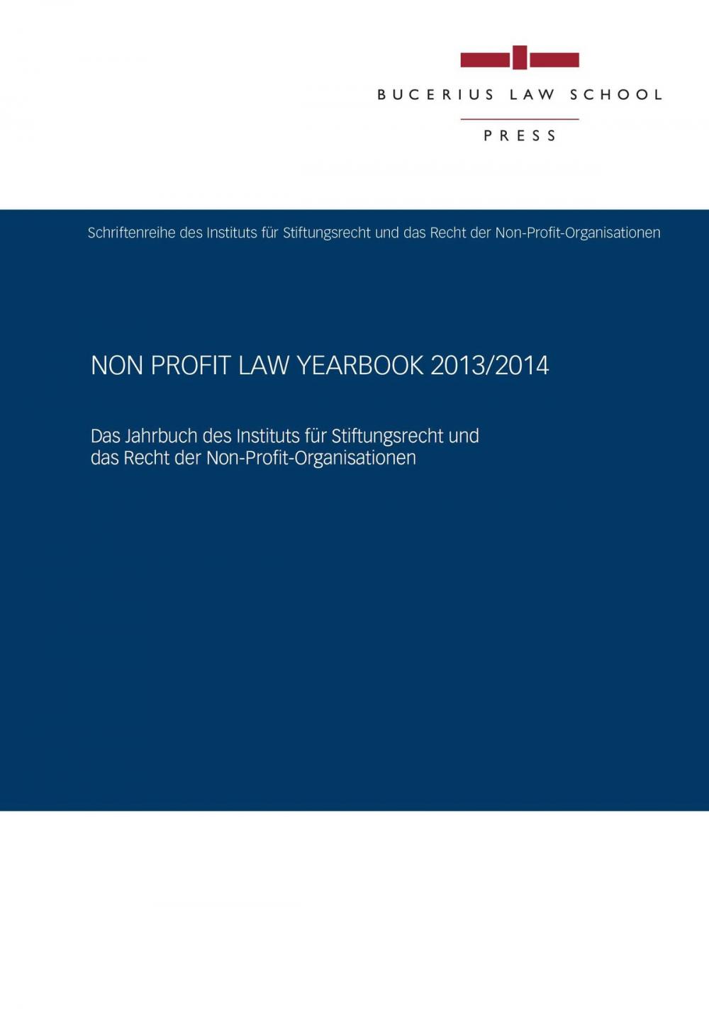 Big bigCover of Non Profit Law Yearbook 2013/2014