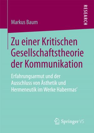 Cover of the book Zu einer Kritischen Gesellschaftstheorie der Kommunikation by Achim Zimmermann, Nadine Wendt, Franziska Weitzel, Peter Buchenau