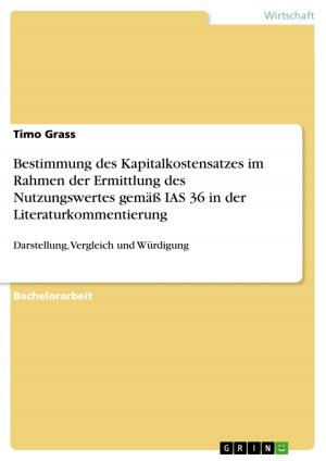 Cover of the book Bestimmung des Kapitalkostensatzes im Rahmen der Ermittlung des Nutzungswertes gemäß IAS 36 in der Literaturkommentierung by Tobias Molsberger
