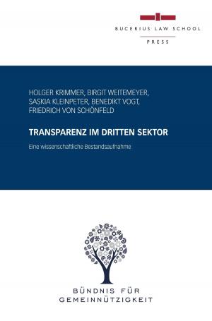 Cover of the book Transparenz im Dritten Sektor by Anne Röthel, Karsten Schmidt, Christopher Keim, Ulrich Prinz, Jochem Reichert, Jens M. Scherpe, Christian Bochmann, Jens Prütting, Hariolf Wenzler