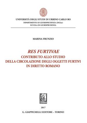 Cover of the book Res furtivae by Alessandra Pioggia, Stefano Giubboni, Luigi Fiorillo