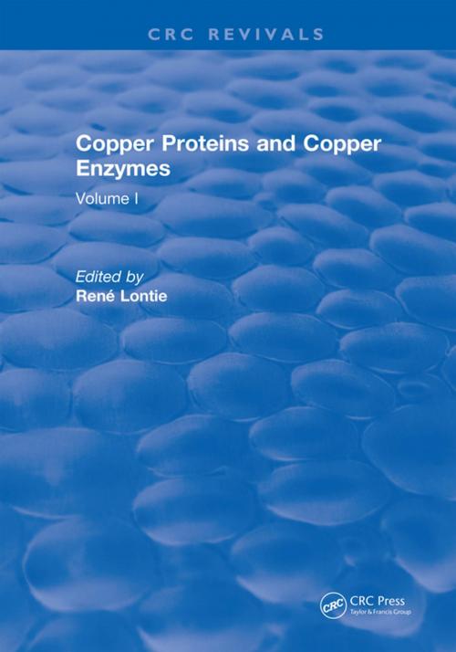 Cover of the book Copper Proteins and Copper Enzymes by Rene Lontie, CRC Press