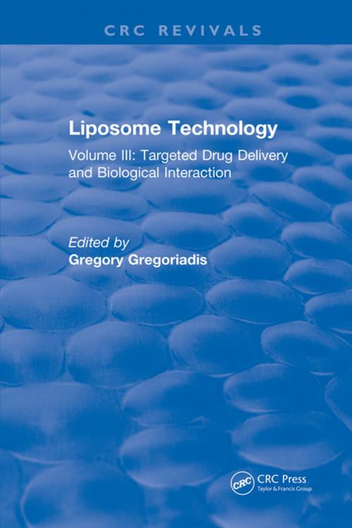Cover of the book Liposome Technology by Gregoriadis, CRC Press