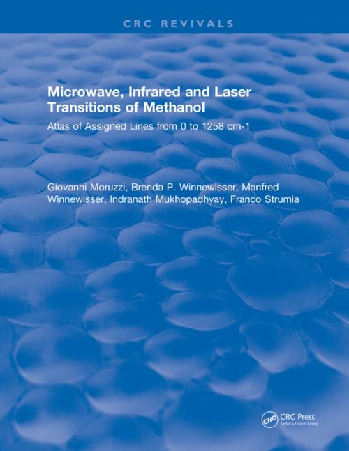 Cover of the book Microwave, Infrared, and Laser Transitions of Methanol Atlas of Assigned Lines from 0 to 1258 cm-1 by Giovanni Moruzzi, CRC Press