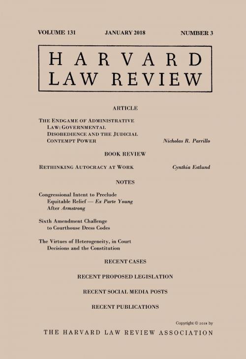 Cover of the book Harvard Law Review: Volume 131, Number 3 - January 2018 by Harvard Law Review, Quid Pro, LLC