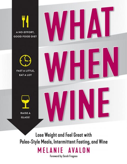 Cover of the book What When Wine: Lose Weight and Feel Great with Paleo-Style Meals, Intermittent Fasting, and Wine by Melanie Avalon, Countryman Press