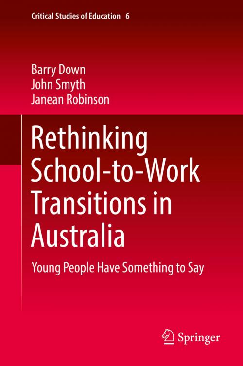 Cover of the book Rethinking School-to-Work Transitions in Australia by Barry Down, John Smyth, Janean Robinson, Springer International Publishing