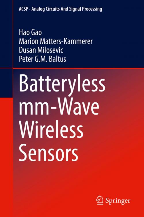 Cover of the book Batteryless mm-Wave Wireless Sensors by Hao Gao, Marion Matters-Kammerer, Dusan Milosevic, Peter G.M. Baltus, Springer International Publishing