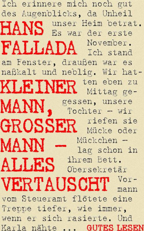 Cover of the book Kleiner Mann, großer Mann - alles vertauscht by Hans Fallada, Books on Demand