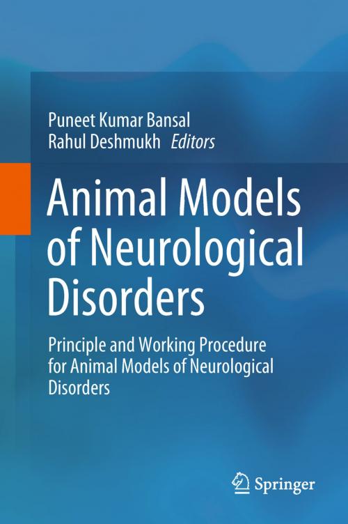 Cover of the book Animal Models of Neurological Disorders by , Springer Singapore