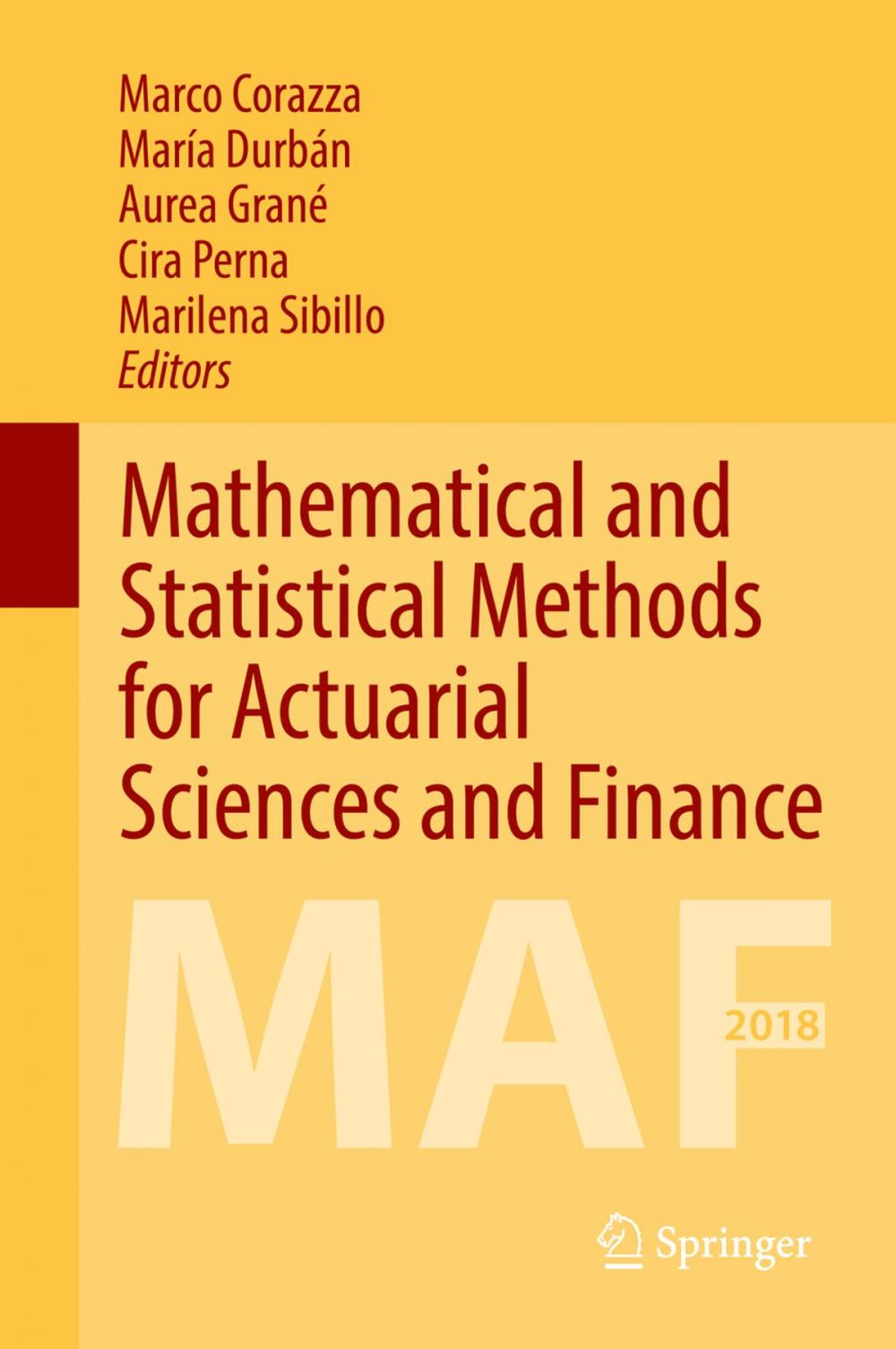Big bigCover of Mathematical and Statistical Methods for Actuarial Sciences and Finance