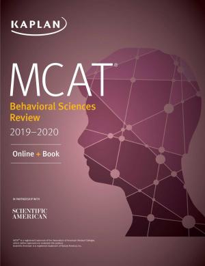 Cover of MCAT Behavioral Sciences Review 2019-2020