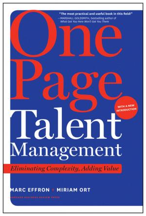 Cover of the book One Page Talent Management, with a New Introduction by Robert Kegan, Lisa Laskow Lahey