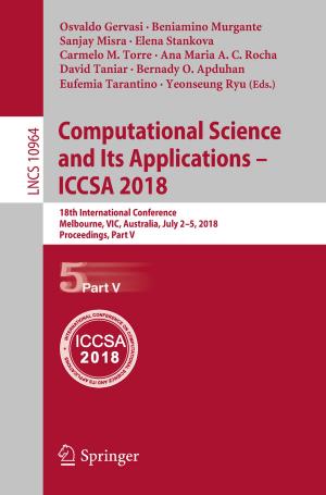 Cover of Computational Science and Its Applications – ICCSA 2018