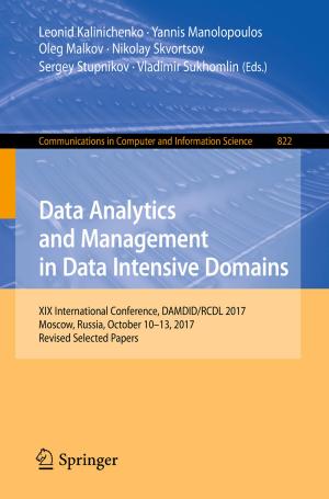 Cover of the book Data Analytics and Management in Data Intensive Domains by Sanda Bujačić, Alan Filipin, Simon Kristensen, Tapani Matala-aho, Nicola M.R. Oswald