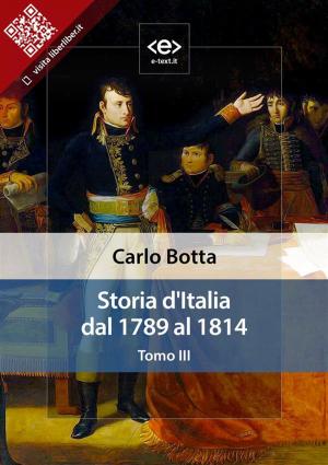 Book cover of Storia d'Italia dal 1789 al 1814. Tomo III