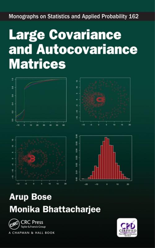 Cover of the book Large Covariance and Autocovariance Matrices by Arup Bose, Monika Bhattacharjee, CRC Press