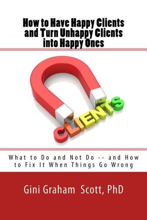 Cover of the book How to Have Happy Clients and Turn Unhappy Clients into Happy Ones by Gini Graham Scott Ph.D., Changemakers Publishing