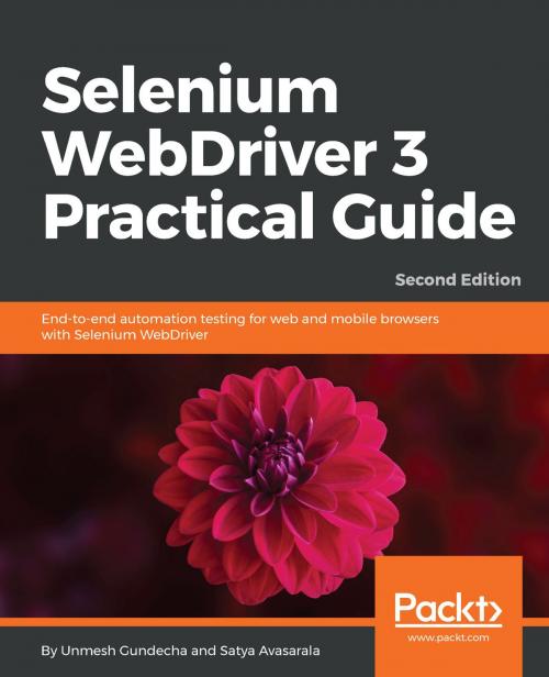 Cover of the book Selenium WebDriver 3 Practical Guide by Unmesh Gundecha, Satya Avasarala, Packt Publishing