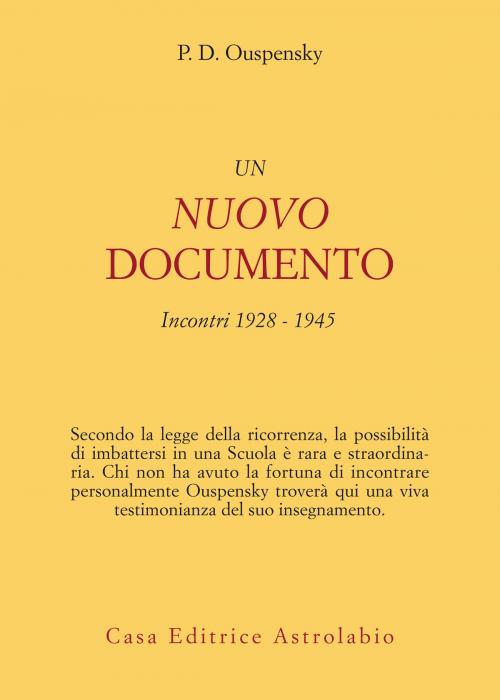 Cover of the book Un nuovo documento by Petr D. Ouspensky, Casa editrice Astrolabio - Ubaldini Editore