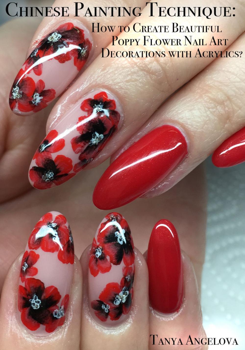 Big bigCover of Chinese Painting Technique: How to Create Beautiful Poppy Flower Nail Art Decorations with Acrylics?