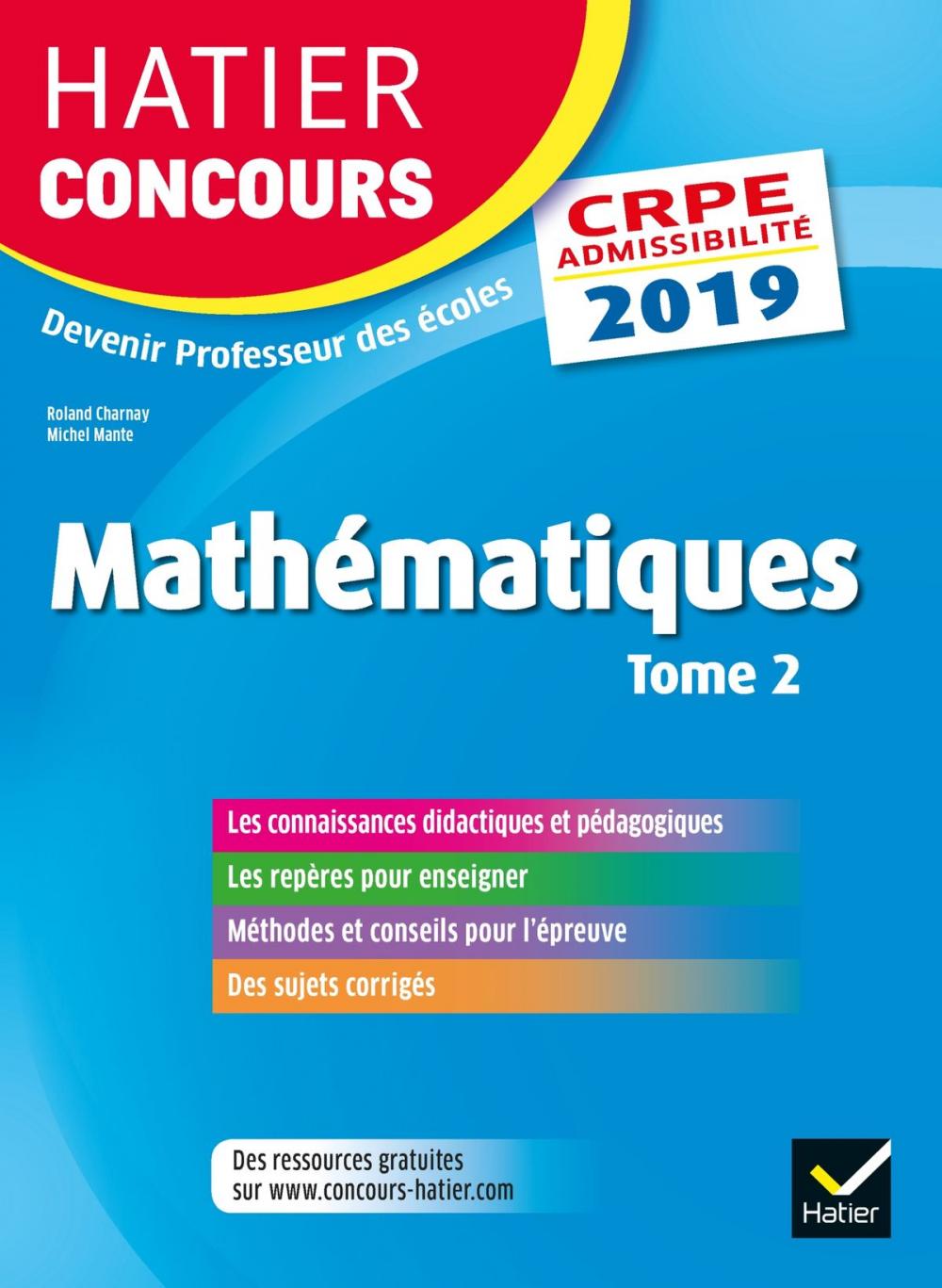 Big bigCover of Hatier Concours CRPE 2019 - Mathématiques Tome 2 - Epreuve écrite d'admissibilité