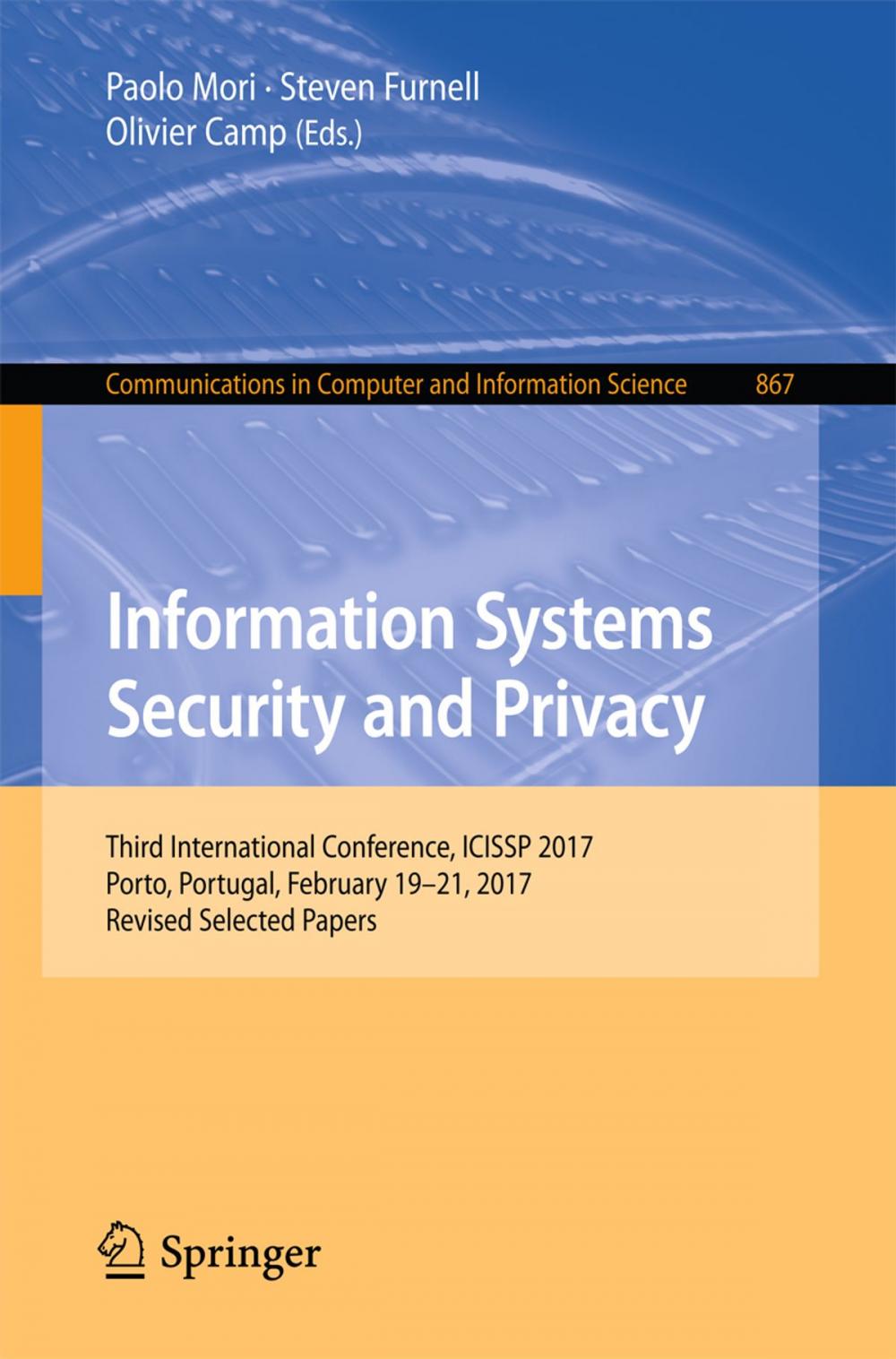 Big bigCover of Information Systems Security and Privacy