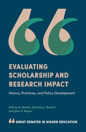 Cover of the book Evaluating Scholarship and Research Impact by Rosy Musumeci, Arianna Santero