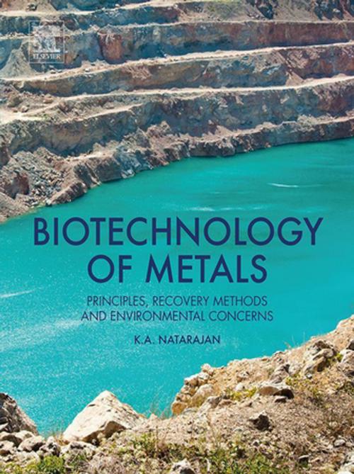 Cover of the book Biotechnology of Metals by K.A. Natarajan, Elsevier Science