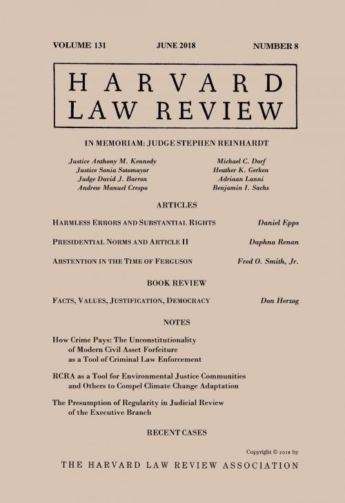 Cover of the book Harvard Law Review: Volume 131, Number 8 - June 2018 by Harvard Law Review, Quid Pro, LLC