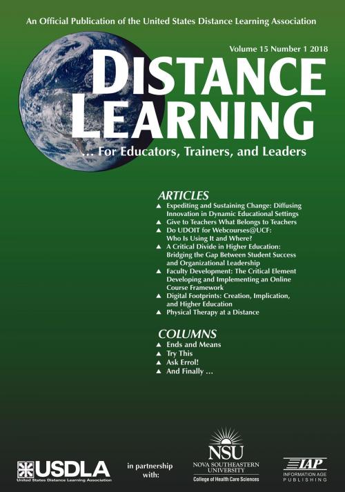 Cover of the book Distance Learning - Issue by , Information Age Publishing