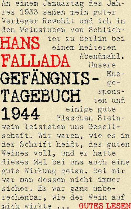 Cover of the book Gefängnistagebuch 1944 by Hans Fallada, epubli