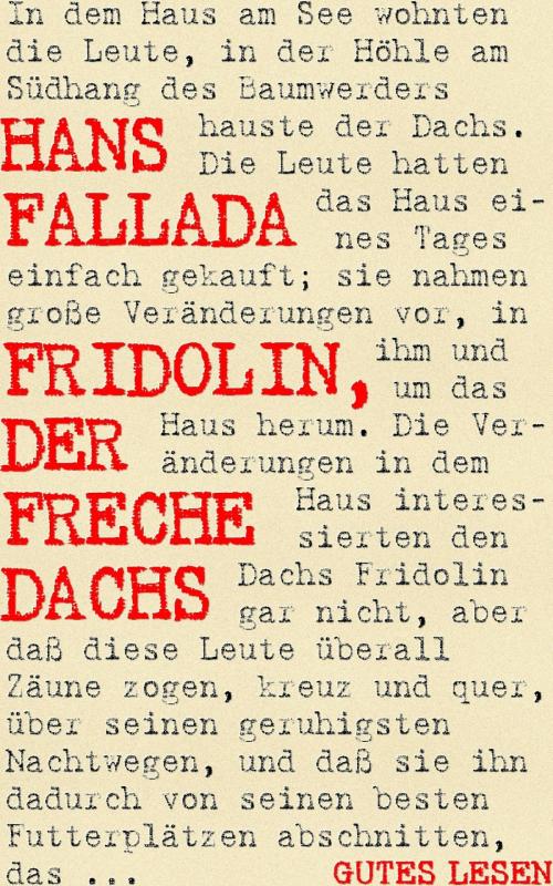 Cover of the book Fridolin, der freche Dachs by Hans Fallada, epubli