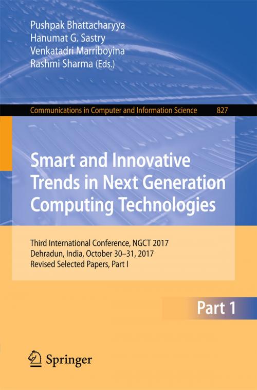 Cover of the book Smart and Innovative Trends in Next Generation Computing Technologies by , Springer Singapore