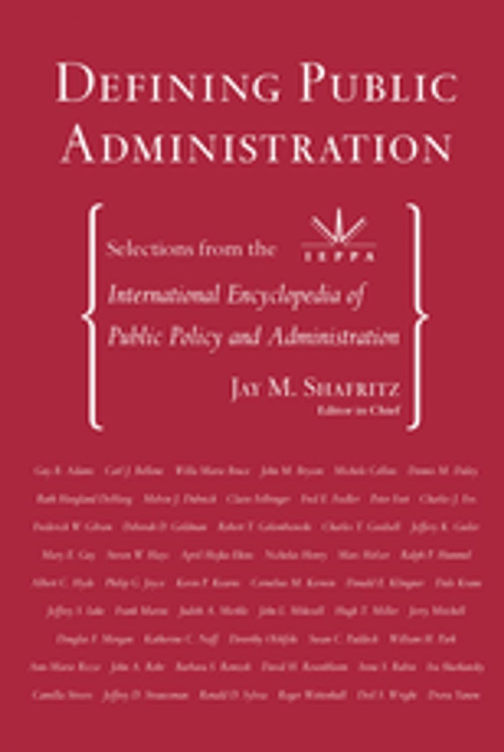 Big bigCover of Defining Public Administration
