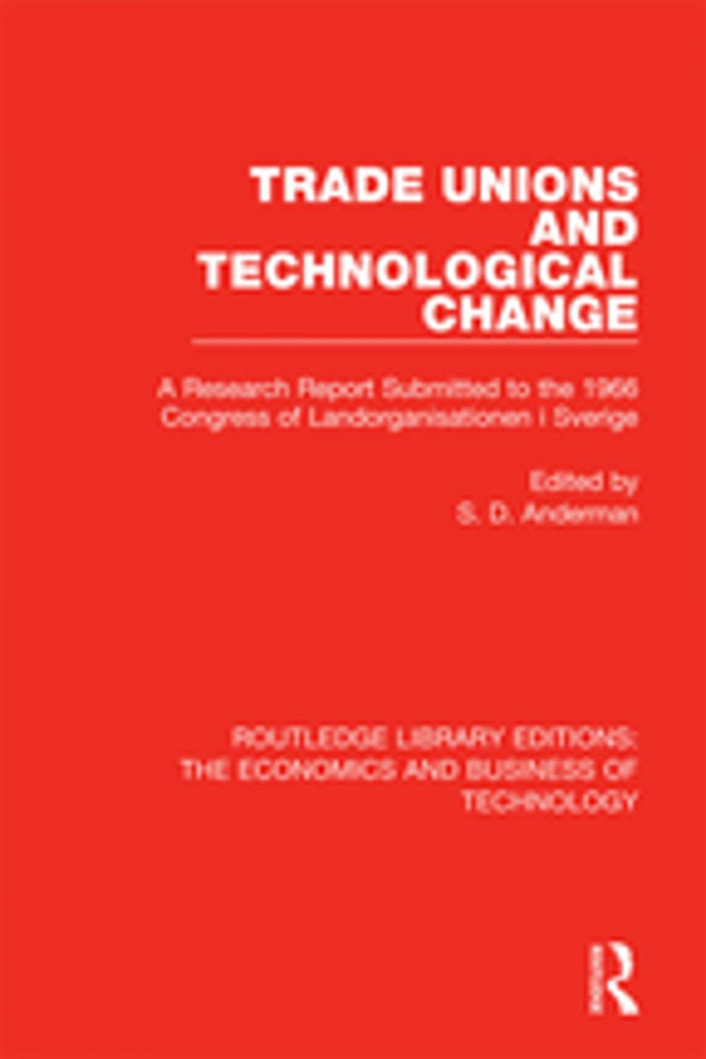 Big bigCover of Trade Unions and Technological Change
