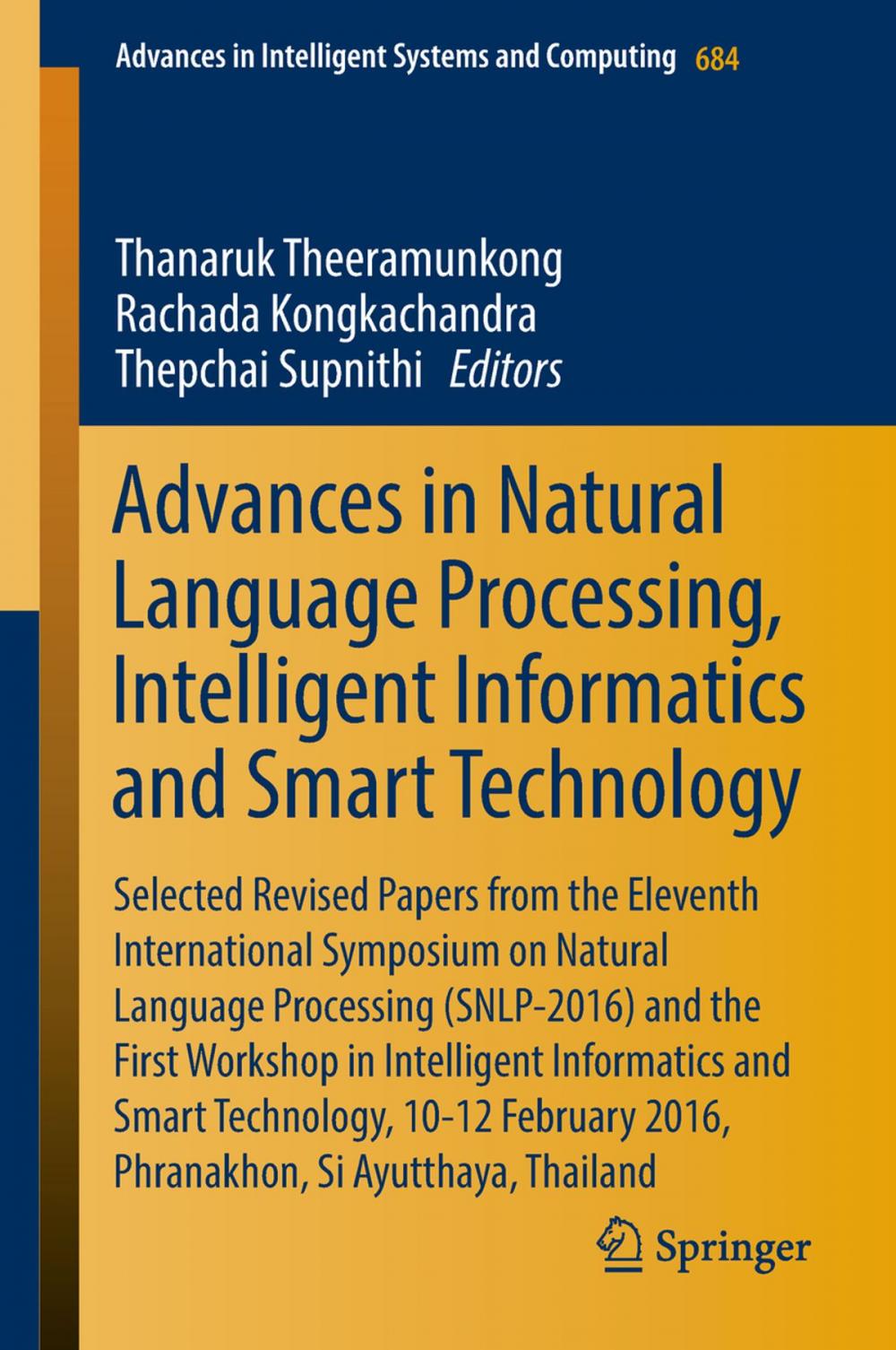 Big bigCover of Advances in Natural Language Processing, Intelligent Informatics and Smart Technology