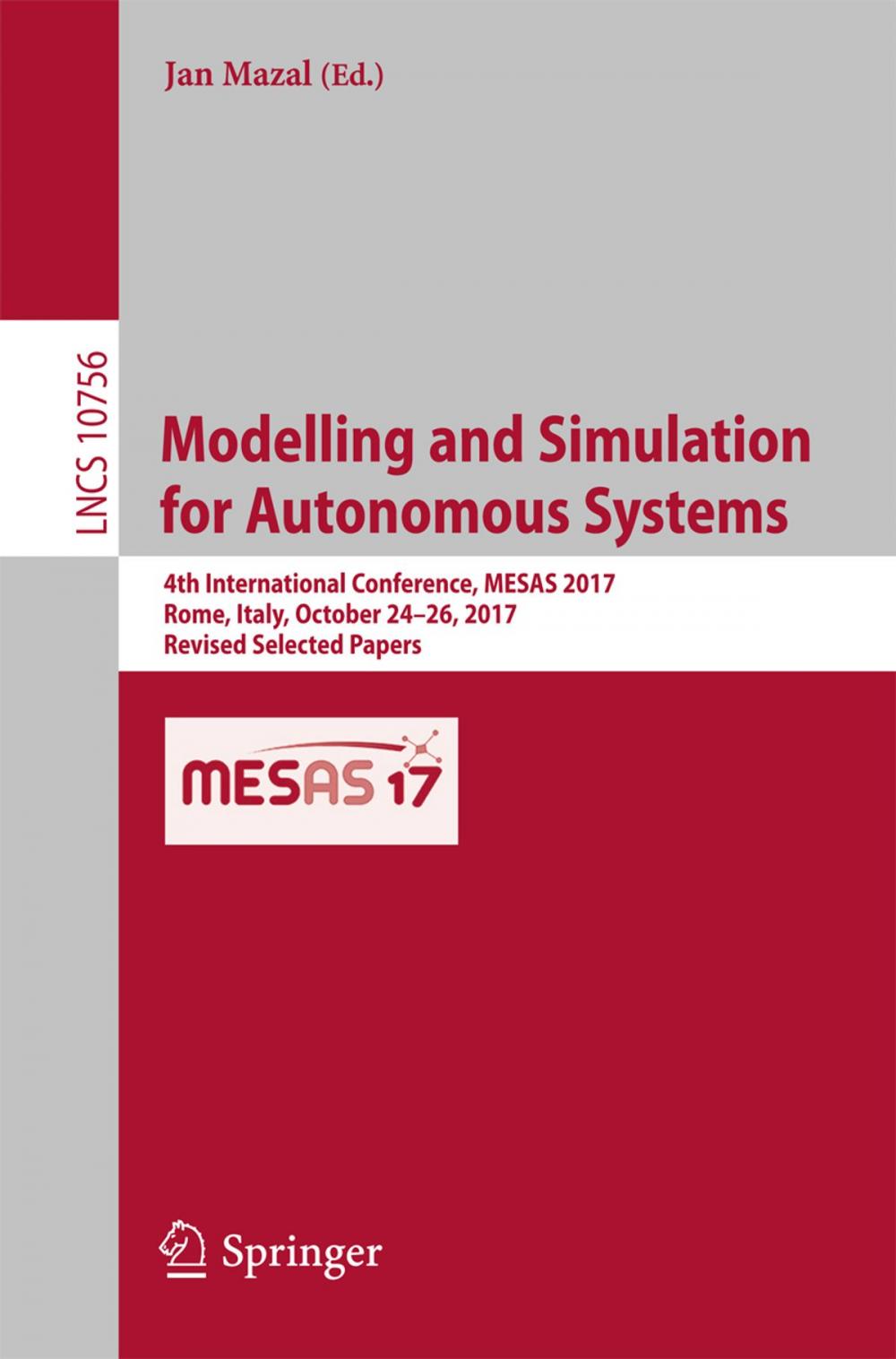 Big bigCover of Modelling and Simulation for Autonomous Systems