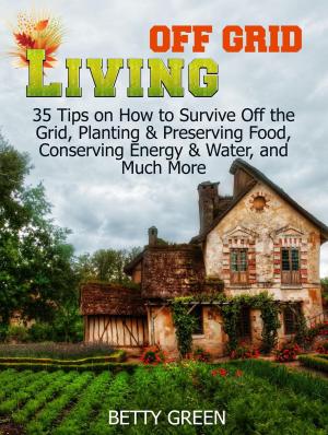 Book cover of Off Grid Living: 35 Tips on How to Survive off The Grid, Planting & Preserving Food, Conserving Energy & Water and much more...