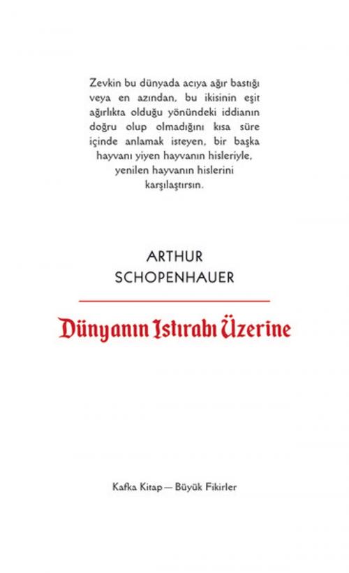 Cover of the book Dünyanın Istırabı Üzerine by Arthur Schopenhauer, Kafka