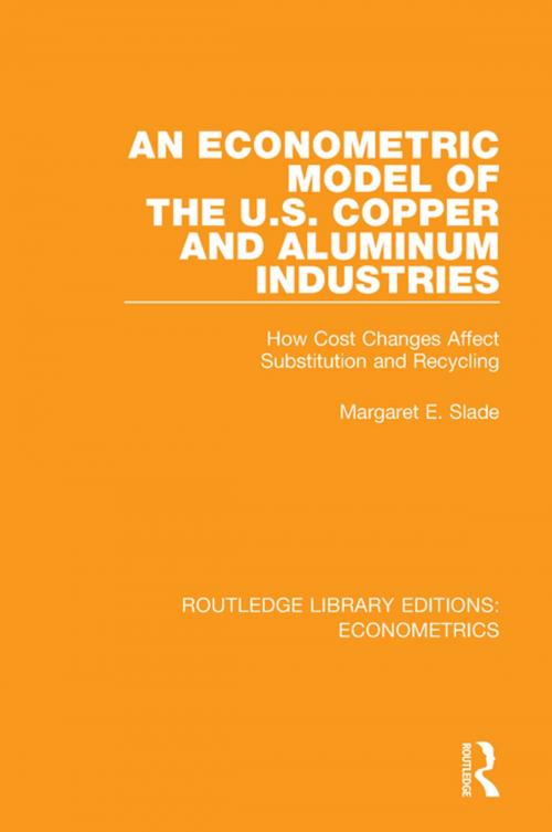 Cover of the book An Econometric Model of the U.S. Copper and Aluminum Industries by Margaret E. Slade, Taylor and Francis