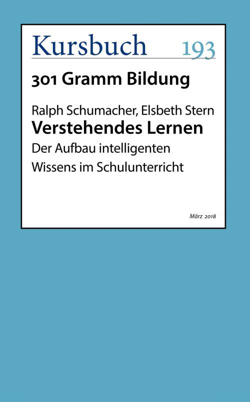 Cover of the book Verstehendes Lernen by Elsbeth Stern, Ralph Schumacher, Kursbuch