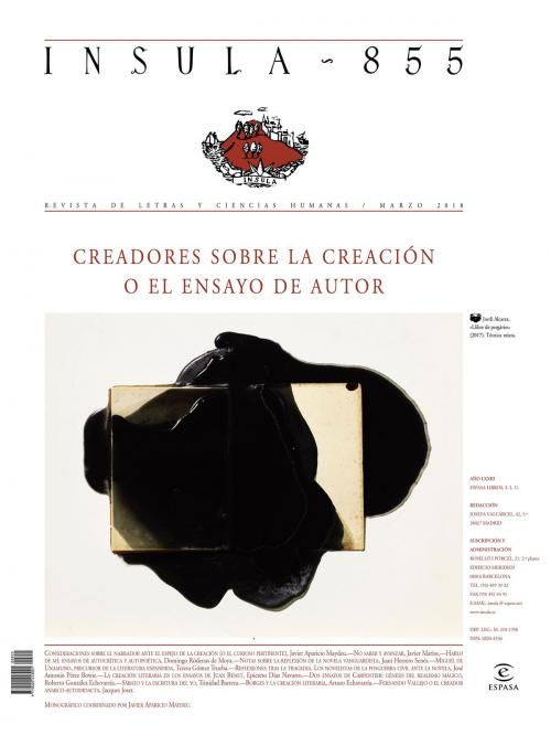 Cover of the book Creadores sobre la creación o el ensayo de autor (Ínsula n° 855, marzo de 2018) by AA. VV., Grupo Planeta