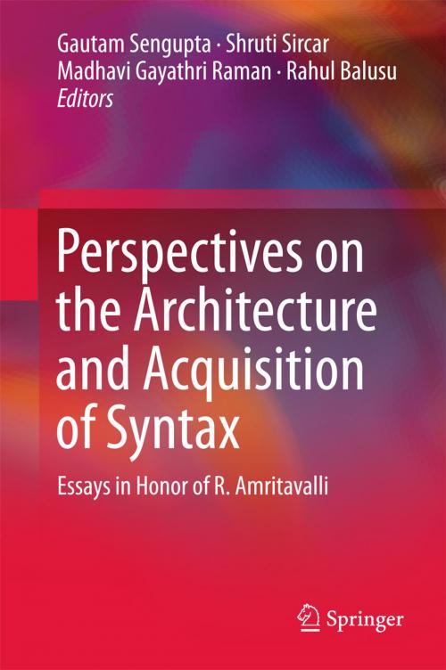 Cover of the book Perspectives on the Architecture and Acquisition of Syntax by , Springer Singapore