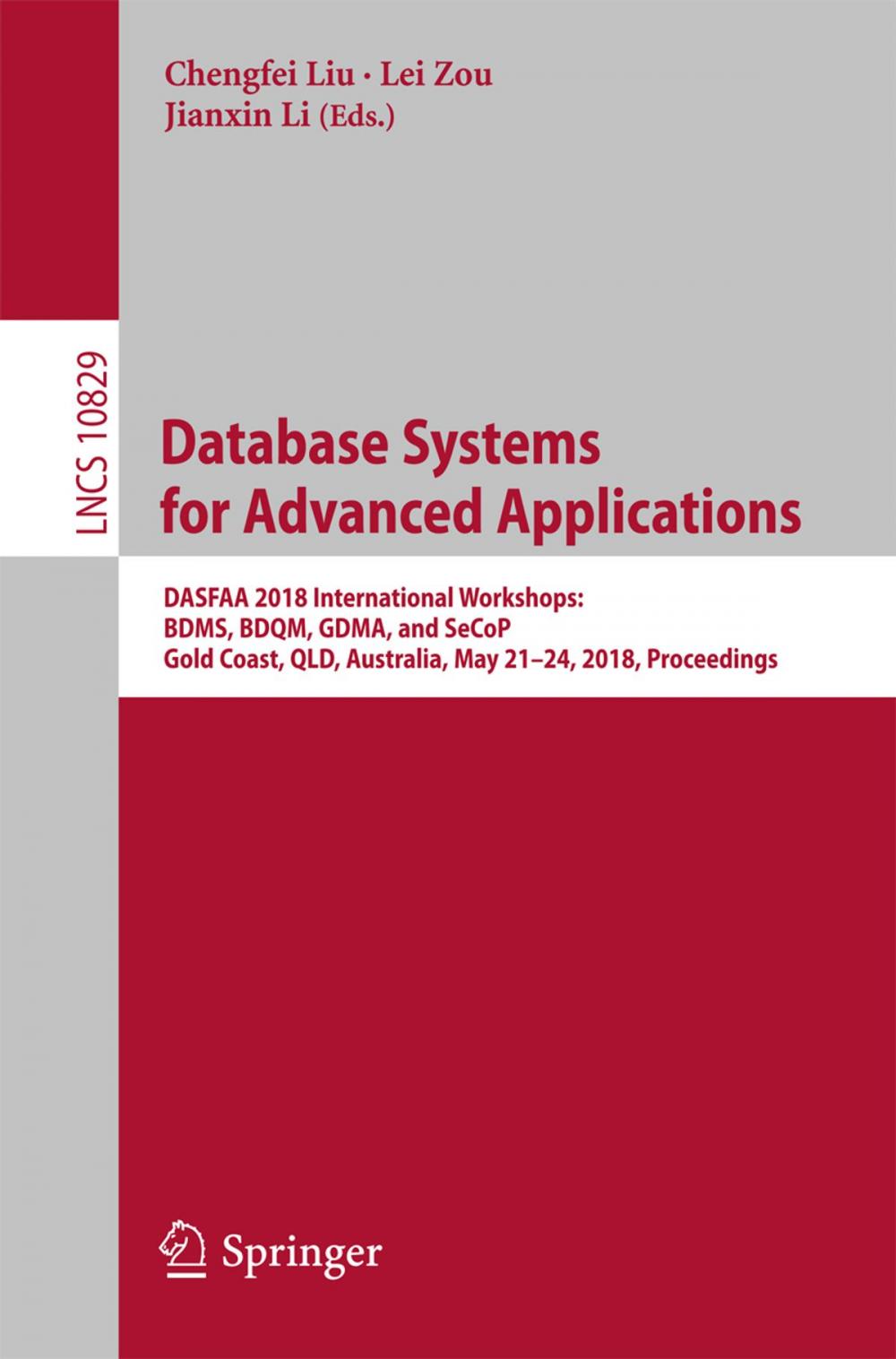 Big bigCover of Database Systems for Advanced Applications