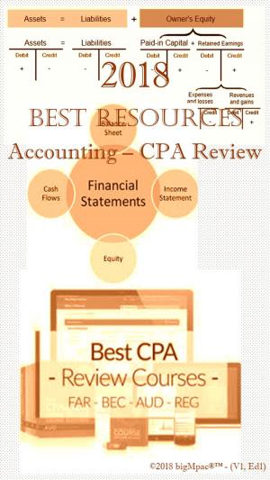 Book cover of 2018 Best Resources for Accounting - CPA Review