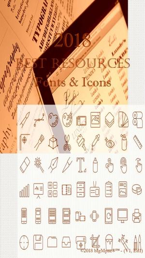 Cover of the book 2018 Best Resources for Fonts & Icons by Alain Nauleau