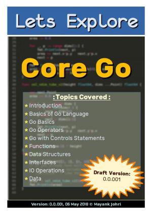 Cover of Lets Explore : Core GO