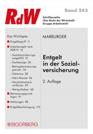 Cover of the book Entgelt in der Sozialversicherung by Dirk Monheim