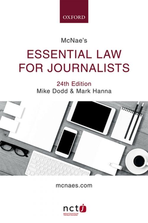 Cover of the book McNae's Essential Law for Journalists by Mike Dodd, Mark Hanna, OUP Oxford